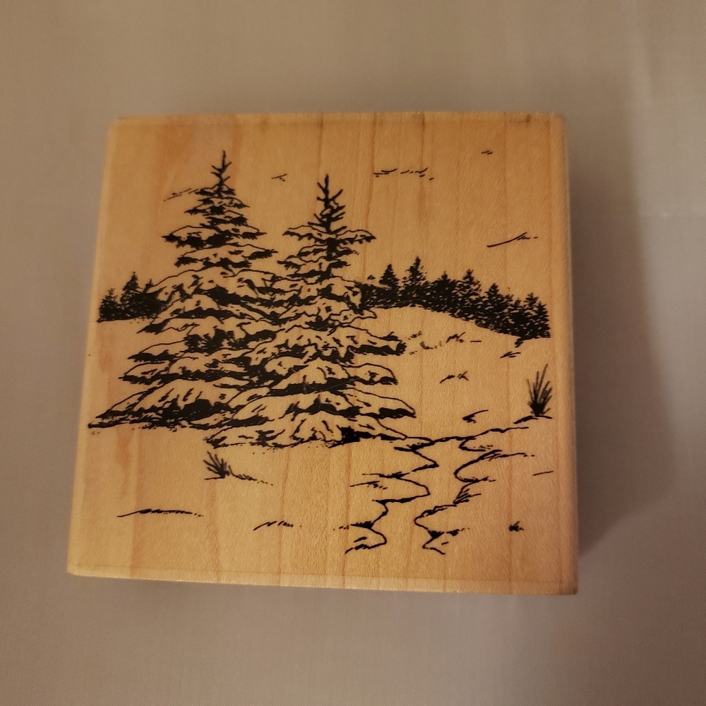 Stampabilities Snowy Pine Rubber Stamp